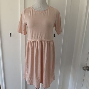 High waist baby doll dress/tunic, Pink, Large